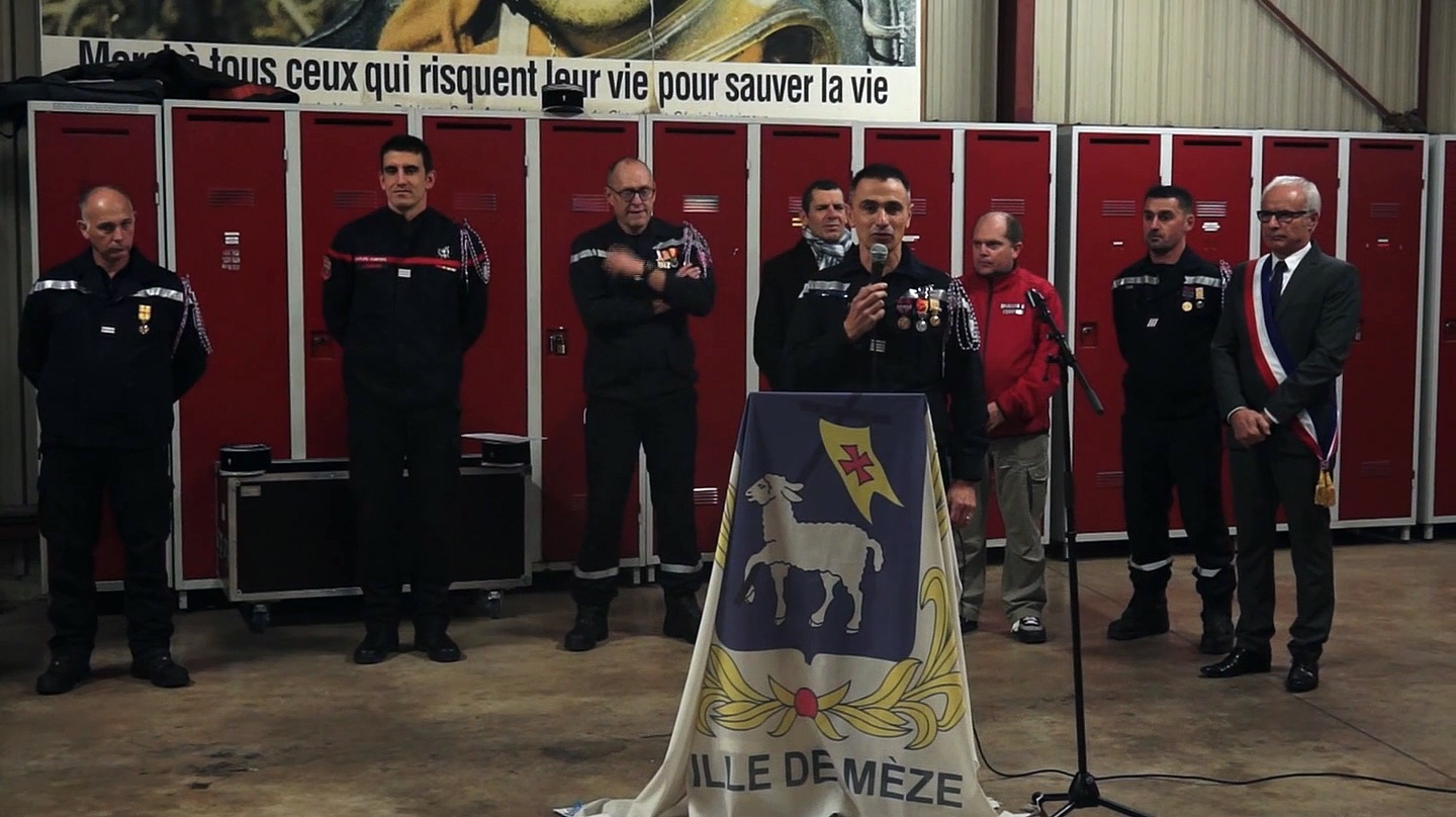 Sainte Barbe à la caserne des pompiers de Mèze - mots du Capitaine Alain Verger